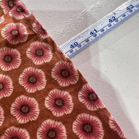 Vtg Y2K GAP Midi Slip Dress Floral Print Brown Pink 100% Cotton Back Zip Size 8 - Picture 11 of 11